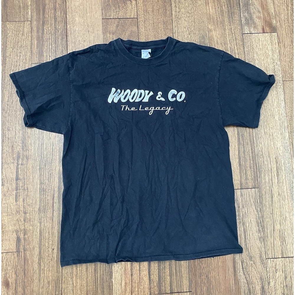 Woody & Co The Legacy Black Short Sleeve Shirt Vintage XL
